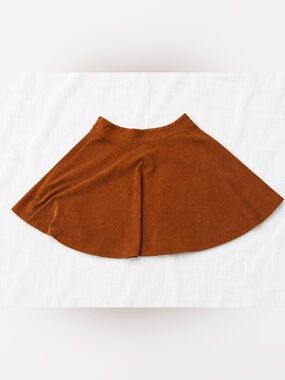Circle Skater Mini Skirt in Rust